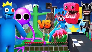 LE COMBAT DES RAINBOW FRIENDS VS POPPY PLAYTIME SIREN HEAD ET CARTOON CAT SUR MINECRAFT [upl. by Zoha]