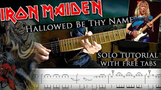 Iron Maiden  Hallowed Be Thy Name Dave Murrays solo lesson with tablatures and backing tracks [upl. by Jerrol]