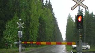 Finnish freight train T 3365 passed Vatia level crossing [upl. by Ycniuqal729]