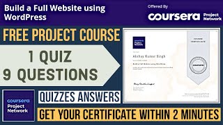 Coursera Project Answers  Build a Full Website using WordPress  Coursera Quiz Answers 🙂☺️😊 [upl. by Enirtak]