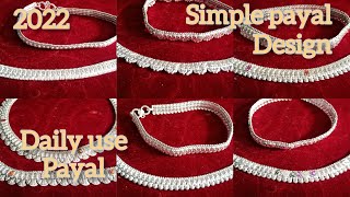 Simple silver payal design 2022  anklet payal design [upl. by Eugirne]