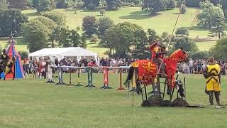 Black Knight and Sir Frederick joust  Knights of Nottingham  Belvoir Castle 10 September 2022 [upl. by Dorinda]