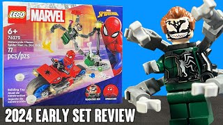 EARLY REVIEW LEGO 2024 SpiderMan vs Venom Doc Ock Motorcycle Chase Set 76275 [upl. by Niraa]