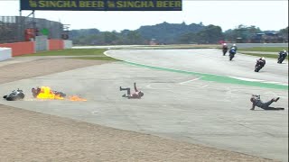 Quartararo amp Dovizioso Crash Motogp 2019 Silverstone [upl. by Novej73]