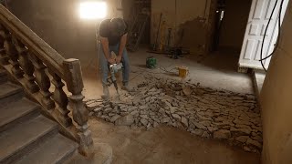 Removing 1980s Concrete Over an 18thCentury Floor [upl. by Aelyak529]