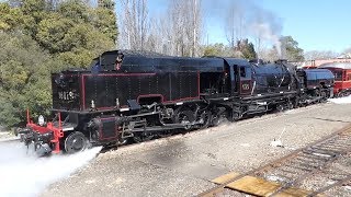 Australian Trains  Garratt 6029 at Moss Vale [upl. by Giffard]