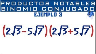 Productos Notables  Binomio Conjugado  Suma por diferencia  Ejemplo 3 [upl. by Yroffej]