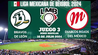 ⚾️Bravos de León vs Diablos Rojos⚾️Donde Verlo EN VIVOLiga Mexicana de Béisbol 2024 [upl. by Aisak]