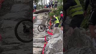 Is the Crans Montana Xc too risky What you think ucimtbworldcup xco mtb crash shorts [upl. by Dhiren983]