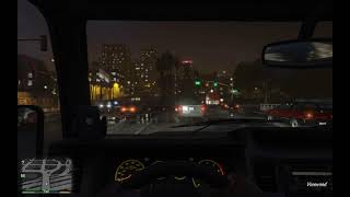 Grand Theft Auto V   City Driving  At Night in the Rain    PC  🌒 🌦️ 🚘 [upl. by Loleta]