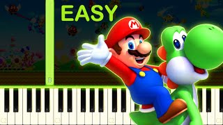 NEW SUPER MARIO BROS WII  EASY Piano Tutorial [upl. by Ialda]