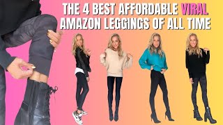 4 BESTSELLING VIRAL AFFORDABLE Amazon Leggings for Fall amp Winter [upl. by Yrmac]