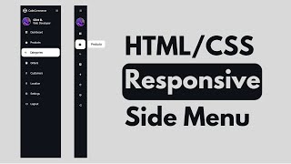 Build A Responsive Sidebar Menu in HTML CSS amp Javascript  Beginner [upl. by Ahsinert]