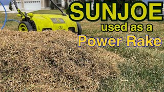 SunJoe Dethatcher and Scarifier Used As A Power Rake [upl. by Ahsina]