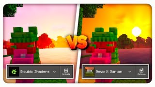 Bicubic Shaders VS Newb X Santan 🔥 With Download Links   MCPE [upl. by Ielerol]