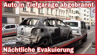 🚨WOHNHÄUSER EVAKUIERT⚠️Tiefgaragenbrand in Leipzig🔥FEUERWEHR im Einsatz🚒Auto komplett ausgebrannt⚠️ [upl. by Pierrette]