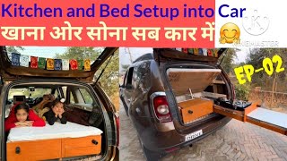 Duster converted into Camping CarKitchen amp Bed setup in CarIdea 4m Ghummakad BugzEP02 Final [upl. by Idid]