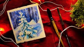 Watercolor Christmas Tree Painting for Beginners [upl. by Cordelia395]