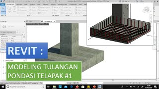 REVIT  MODELING TULANGAN PONDASI TELAPAK [upl. by Leahcim]