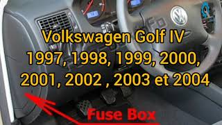 Disposition des Fusibles et relais VW golf 4 1997  2004 [upl. by Warrin]