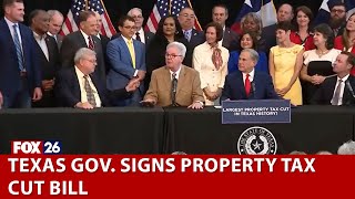 Texas gov signs property tax cut bill [upl. by Yllop293]