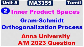 RPampLAInner Product Spaces Gram Schmidt Orthogonalization ProcessAnna University AM 2023 Question [upl. by Burkhart715]