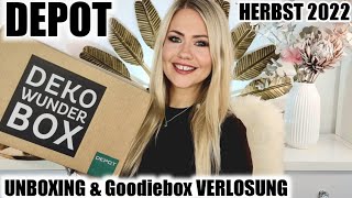 DEPOT Deko Wunderbox Herbst 2022 Unboxing amp Goodiebox Welcome Box 2022 Verlosung [upl. by Eintrok]