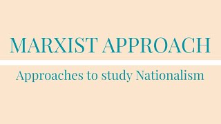 Marxist Approach to Study Indian Nationalism  Write up [upl. by Leraj]