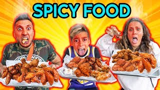 EATING Only SPICY FOOD For 24 Hours Worlds Spiciest Food Challenge  The Royalty Family [upl. by Artekal307]