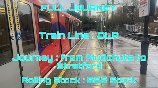 DLR  B92 Stock from Mudchute to Stratford  Full Journey [upl. by Attekal]