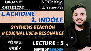 acridine and indole  acridine synthesis  indole organic chemistry  indole synthesis and reactions [upl. by Letnuhs328]