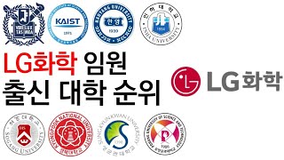 2023 LG화학의 임원 출신 대학 순위에 대해 알아보자 [upl. by Fortin]