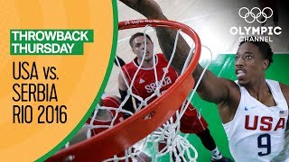 USA vs Serbia  Basketball  Rio 2016  Condensed Game  Throwback Thursday [upl. by Esyla84]