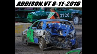 Addison County Demolition Derby 8112016 FULL SHOW HD [upl. by Kurzawa]