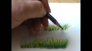 How to do Grass in colored pencil [upl. by Annayhs]