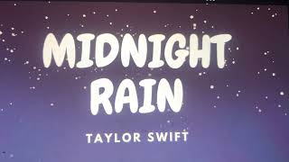 Midnight Rain Taylor Swift Lyrics Video Bristol [upl. by Nanci]