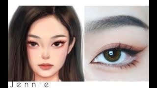 BLACKPINK Jennie Kim Iconic Cat Eyes Makeup Tutorial by 夢魚雨萌 [upl. by Nylla]