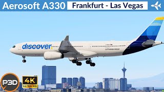 P3D v54 Aerosoft A330 Discover Airlines Frankfurt to Las Vegas  VATSIM Full flight 4K Ultra HD [upl. by Llerreg59]