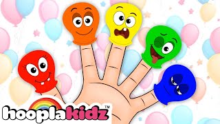 🎈 Colorful Balloon Baby Finger Family Songs  HooplaKidz 🎈 [upl. by Sherborne]