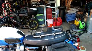 Triumph Bonneville Motone engine crash bar install [upl. by Berner932]