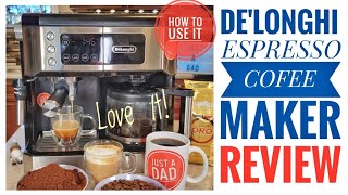 I LOVE De Longhi Espresso amp Coffee Maker All In One REVIEW amp How To Make Cappuccino [upl. by Alyam]