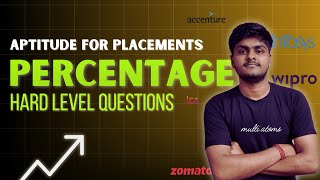 Aptitude for Placements  Percentage Hard Level Questions  PYQ Solutions  Complete Aptitude [upl. by Bouzoun380]