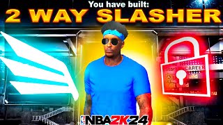 BEST 2 WAY SLASHER 2K24… 100 CONTACT DUNK ANIMATION WITH ALL DEFENSE BADGES UNLOCK BEST BUILD 2K24 [upl. by Shuman]