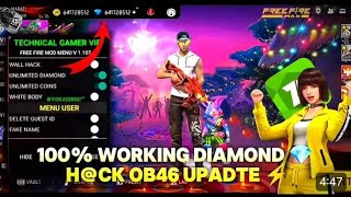 FREE FIRE UNLIMITED DIAMONDS 💎 HACK  NEW OB46 UNLIMITED DIAMONDS TRACK APK FILE [upl. by Karyn]