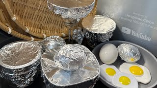 Odd ASMR UNWRAPING DIY CREATIVE FOIL COVERCRACKINGPEELING amp GRATING BOILED EGGSshort satisfying [upl. by Finnegan]