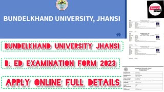 How to apply Bu jhansi examination form 2023  Bundelkhand University Jhansi [upl. by Catlee]