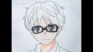 How to draw Arima Kousei Your lie in April [upl. by Figone]