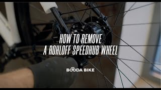 How to remove a Rohloff Speedhub rear wheel from the Booda Bike Pulse [upl. by Tenay]