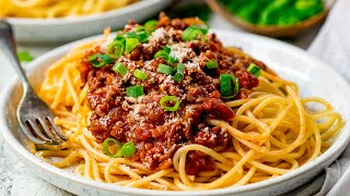 Quick and Easy Spaghetti Bolognese  Family Favourite [upl. by Sidnac]