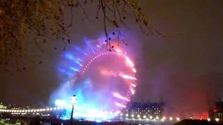 London Eye Fireworks for New Year 2011 [upl. by Llednov]